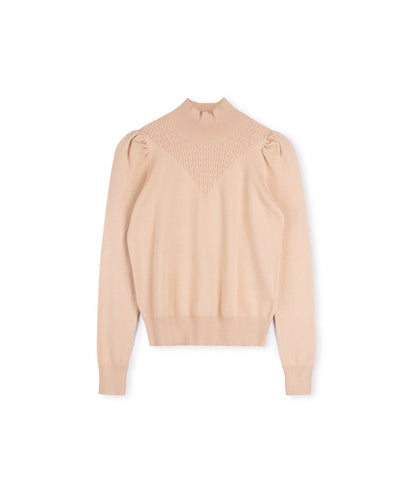 J MOCK NECK DETAILED SWEATER - TOPS