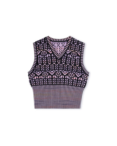 J MOSAIC KNIT VEST - TOPS