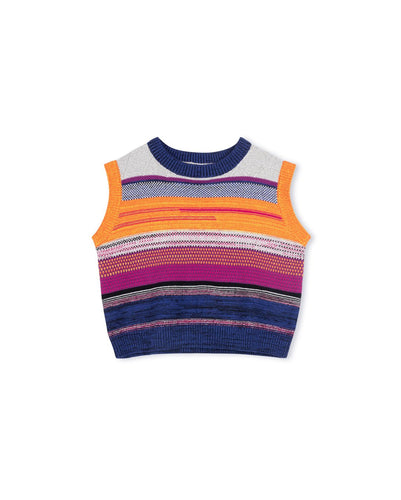 J MULTI COLOR KNIT VEST - TOPS