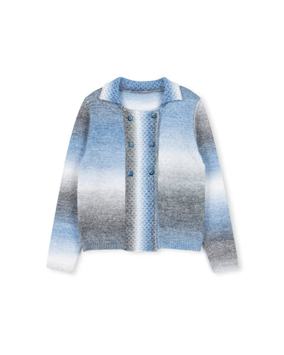 J OMBRE BUBBLE KNIT CARDIGAN - TOPS