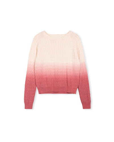 J OMBRE CABLE KNIT SWEATER - Tops