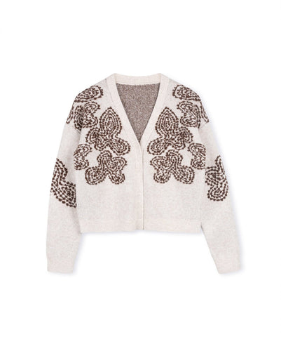 J PATTERN CARDIGAN - TOPS