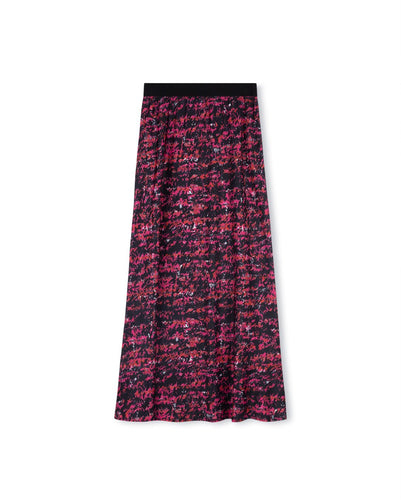 J PRINTED ELASTIC WAIST SLIP SKIRT - SKIRTS