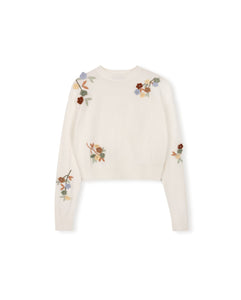 J SEQUIN APPLIQUE SWEATER - tops