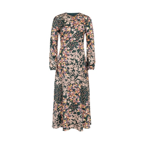 J SILK FLORAL MIDI DRESS - Dresses