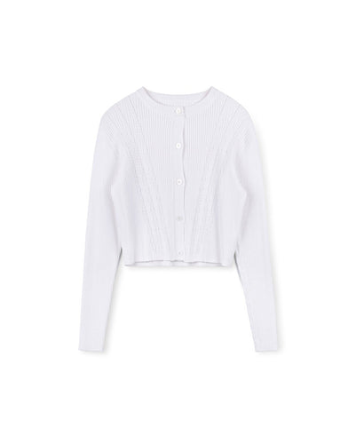 J SILK KNIT DETAILED CARDIGAN - TOPS