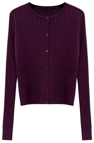 J THIN FLAT KNIT CARDIGAN - TOPS