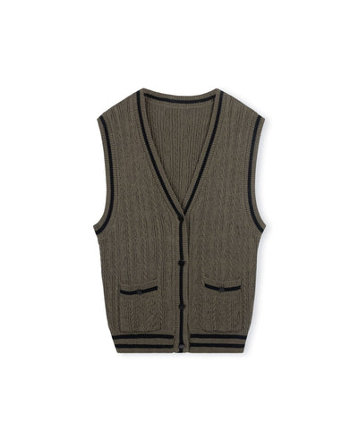 J TRIMMED STRIP VEST - TOPS