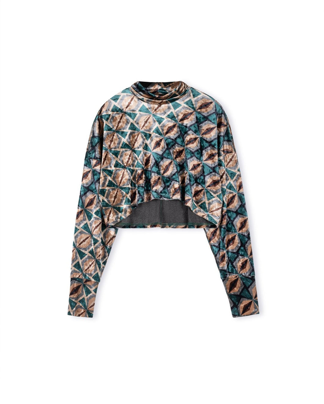 J VELVET PRINTED TURTLENECK - TOPS