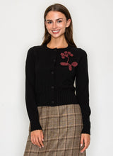 Load image into Gallery viewer, YAL Y FLORAL EMBROIDERED CROPPED CARDI
