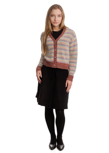 LU CARDIGAN WITH MULTICOLORED STRIPES - TOPS