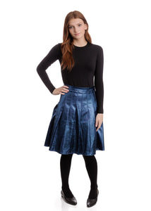 LU COPPER METALLIC KNIT PLKEATED SKIRT - SKIRTS