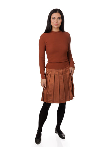 LU DROP KNIT KNIT PLEATED DRESS - DRESSES