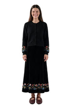 Load image into Gallery viewer, EL VELOUR EMBROIDERED DETAILED SKIRT
