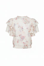Load image into Gallery viewer, LI WIDE SLEEVE ELASTIC BOTTOM FLORAL LACE TOP
