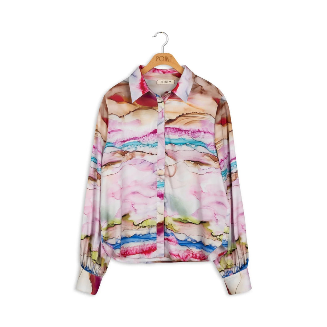 TG SATIN BLOUSE - tops
