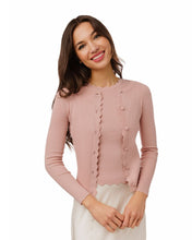Load image into Gallery viewer, LU MAUVE SCALLOPED KNIT TWINSET
