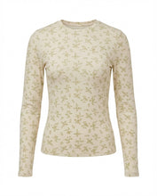 Load image into Gallery viewer, LU GREEN LEAVES PRINT IVORY BASE TOP
