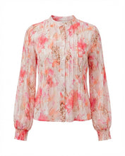 Load image into Gallery viewer, LU PINK BASE FLORAL PLEATED BLOUSE
