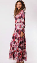 Load image into Gallery viewer, IV MESH PRINT DRAWSTRING WAIST TIERED DRESS
