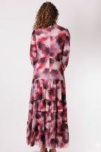 Load image into Gallery viewer, IV MESH PRINT DRAWSTRING WAIST TIERED DRESS
