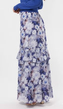 Load image into Gallery viewer, IV FLORAL PRINT MESH SKIRT W MINI RUFFLE ZIG ZAG
