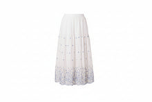 Load image into Gallery viewer, LI WHITE SKIRT WITH LIGHT BLUE FLORAL

