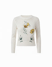 Load image into Gallery viewer, U WHITE DETAILED KNIT TOP WITH FLORAL EMBROIDERY
