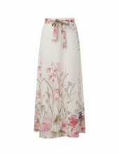 Load image into Gallery viewer, LU PINK FLORAL LINEN SKIRT
