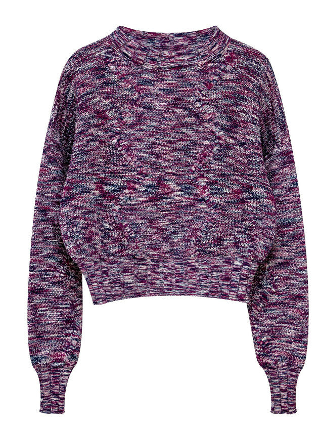 J CREW NECK TEXTURED CHUNKY KNIT SWEATER
