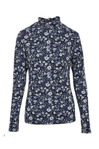 J FLORAL MOCK NECK