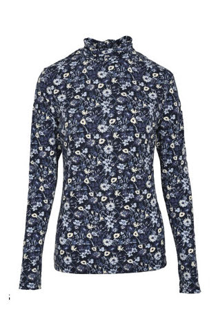 J FLORAL MOCK NECK