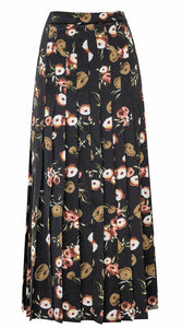 J DROP BOX PLEAT FLORAL SKIRT