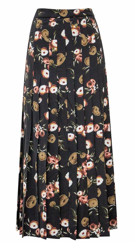 J DROP BOX PLEAT FLORAL SKIRT