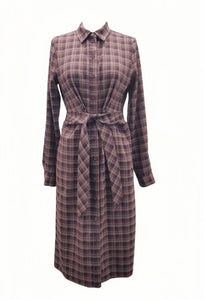 J PLAID TIE DRESS