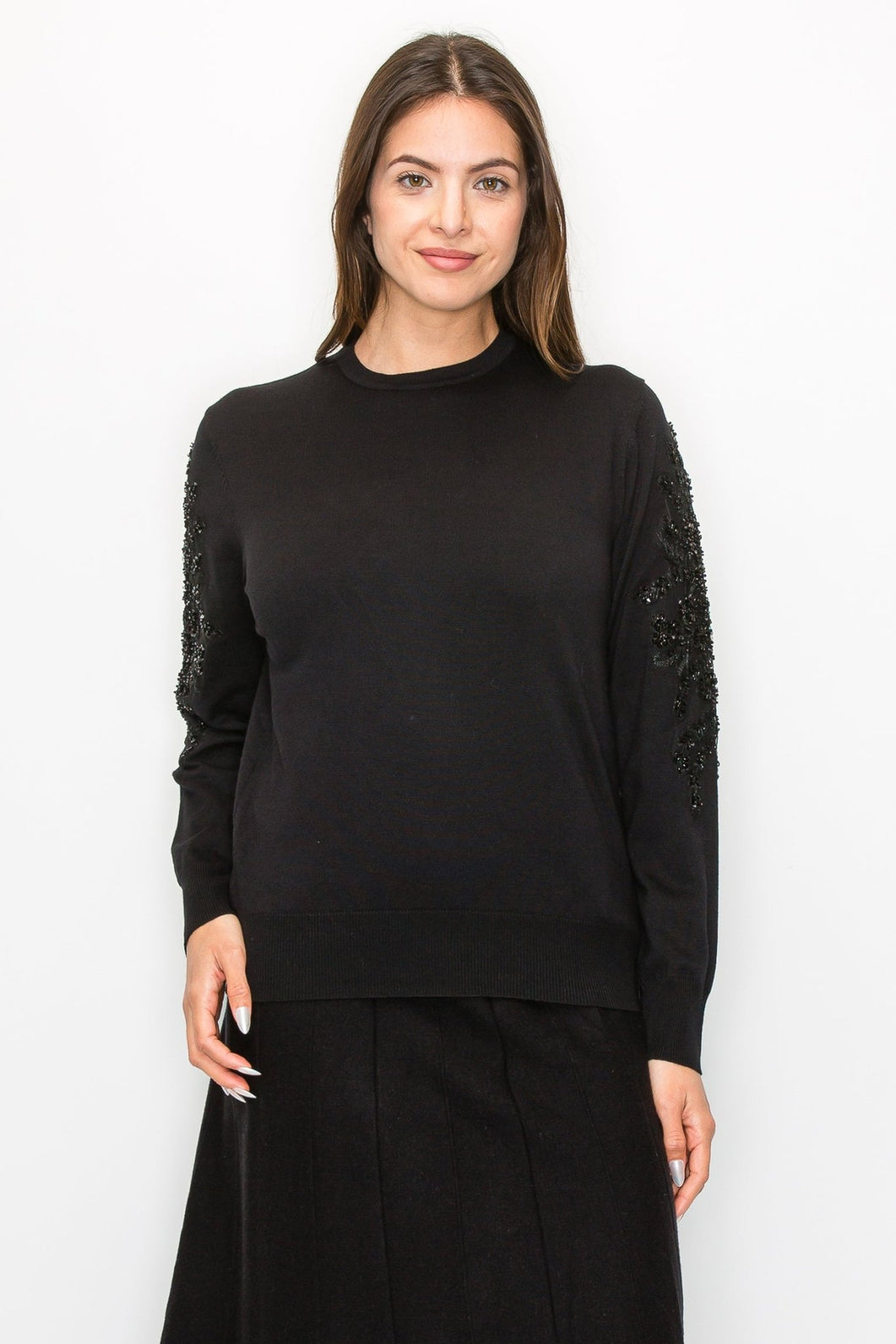 YAL ARM BEADED SWEATER - TOPS