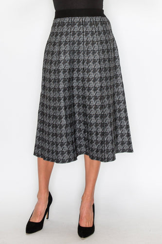 YAL HOUNDSTOOTH A - LINE KNIT SKIRT - SKIRTS