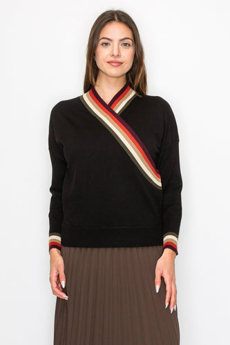 YAL RAINBOW TRIM SNAP SWEATER - Dresses