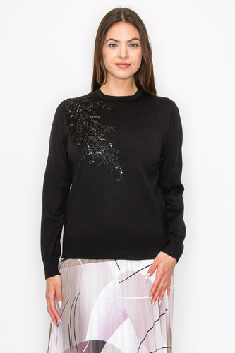 YAL SIDE SEQUIN DETAIL SWEATER - TOPS