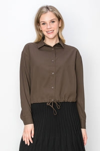 YAL SOLID TIE WAIST BLOUSE - SKIRTS