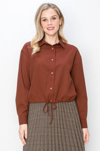 YAL SOLID TIE WAIST BLOUSE - SKIRTS