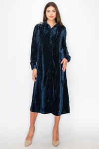 YAL VELVET BUTTON DOWN DRESS - DRESSES