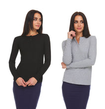 Load image into Gallery viewer, BGDK RIBBED SOLID HENLEY L/S - Tops
