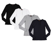 Load image into Gallery viewer, BGDK RIBBED SOLID HENLEY L/S - Tops
