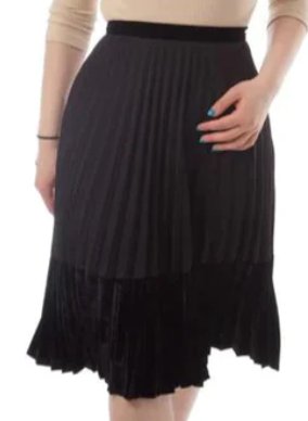 BGDK VELOUR TRIMED ACCORDIAN PLEATED SKIRT 25