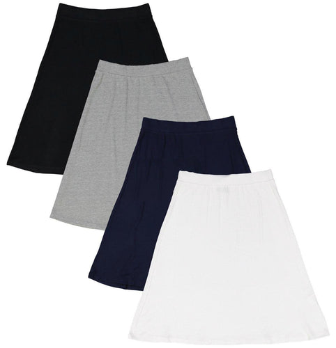 HK LADIES SOLID RIBBED A LINE KNIT SKIRT - Skirts