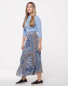 IV ALINE ANGLED CUT HI LO QUILTED PRINT SKIRT - Skirts