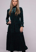 Load image into Gallery viewer, IV CUT VELVET LOW RUFFLE DRESS - Dresses

