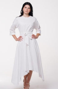 IV DOLMAN SLEEVE MUSLIN FEEL DRESS ASYMT SKIRT - Dresses