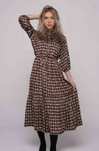 Load image into Gallery viewer, IV HOUNDSTOOTH DRESS WITH DRAWSTRING WAIST - Dresses
